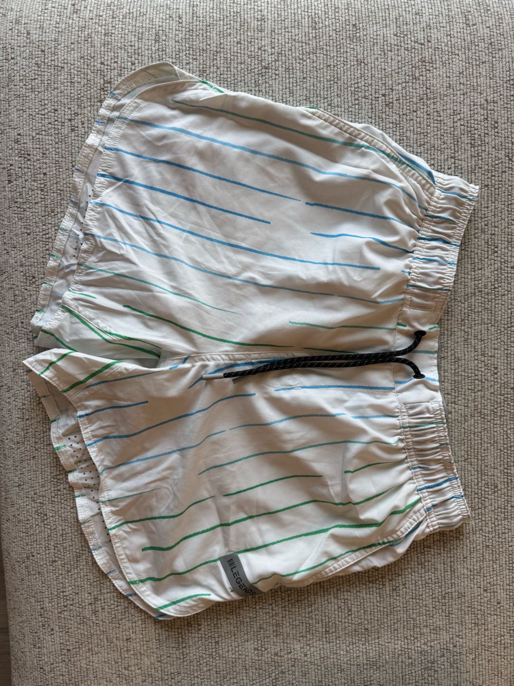 Men's Legend Luka Shorts in "Stripes White", 5" inseam, Lined